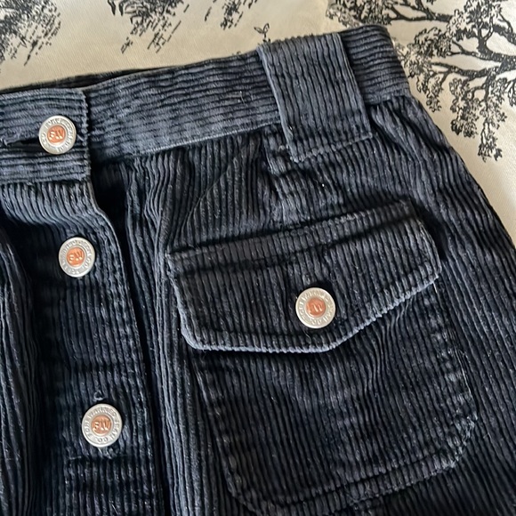 Vintage Corduroy Black Mini Skirt - Picture 2 of 4